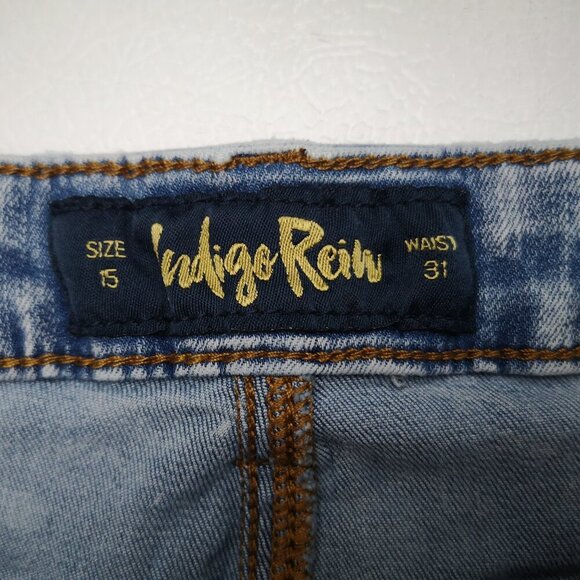Indigo Rein Ladies Size 15 (Waist 31) Acid Washed Jean Shorts - Picture 3 of 13